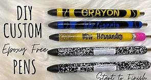 DIY Custom Pens | School Themed Pens | Epoxy Free