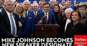 BREAKING NEWS: Mike Johnson Chosen As House GOP's New Speaker Designate—Here Are His First Remarks