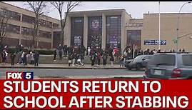 Students return to Martin van Buren High School Queens school after stabbing