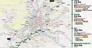 El mapa de La Diagonal, la nueva línea 11 del Metro de Madrid: las estaciones en 33,5 kilómetros
