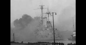 German battleship Schleswig-Holstein firing at point blank range during the Battle of Westerplatte
