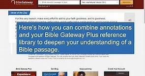 Bible Gateway Plus Tutorial