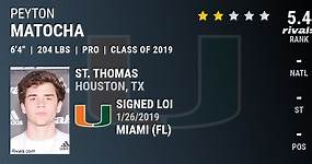 Peyton Matocha 2019 Pro Style Quarterback Miami FL
