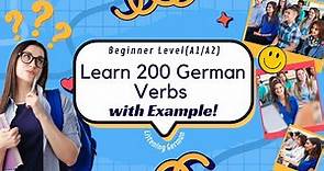 200 German Verbs with examples | Most common German Verbs | Beginner Level(A1/A2) German Learning