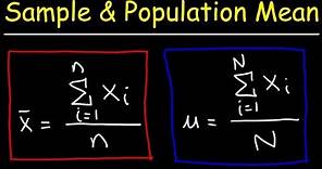 Sample Mean and Population Mean - Statistics