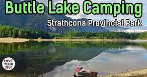 Beautiful Buttle Lake Campground in Strathcona Provincial Park on Vancouver Island, BC