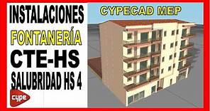 CYPECAD MEP FONTANERÍA. HS 4 SUMINISTRO DE AGUA. Tutorial Clase 33. Instalaciones del edificio.