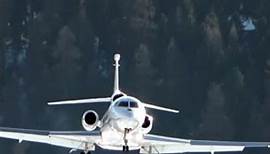 Breathtaking View of Swiss Alps: Dassault Falcon 8X Landing at Engadin Airport!
