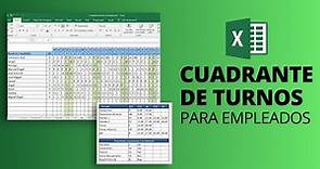 CUADRANTE DE TURNOS de empleados 📆 Plantilla Excel Gratis para horarios de trabajo