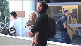 Russell Brand On Daddy Duty At LAX With Adorable Daughter Mabel