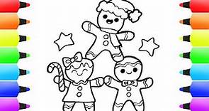 Gingerbread Man Christmas Coloring Page | Fun Christmas Drawing for Kids