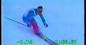 Alberto Tomba wins giantslalom (Alta Badia 1990)