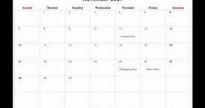 November 2021 Calendar Printable with Holidays