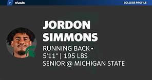 Jordon Simmons SENIOR Running Back Michigan State