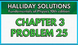 HALLIDAY SOLUTIONS - CHAPTER 3 PROBLEM 25 - Fundamentals of Physics 10th