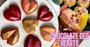 Geometric Cake Hearts Tutorial | How to Make Perfect Chocolate Geometric Hearts at Home
