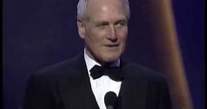 Paul Newman receiving the Jean Hersholt Humanitarian Award