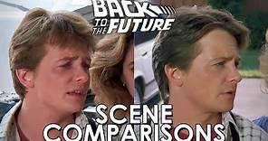Back to the Future (1985) and Back to the Future Part II (1989)- scene comparisons
