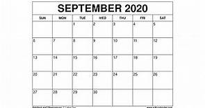 Free Printable September 2020 Calendar - Wiki-Calendar.Com