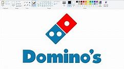 How to draw Domino's Logo on Computer using Ms Paint | Domino's Pizza Logo Drawing.