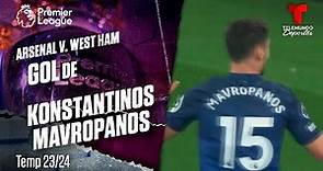 Goal Konstantinos Mavropanos - Arsenal v. West Ham 23-24 | Premier League | Telemundo Deportes