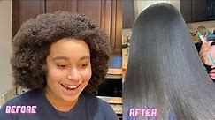 FROM CURLY TO STRAIGHT✨| Straightening Natural Hair Routine NO HEAT DAMAGE
