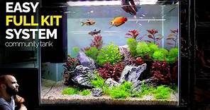All In One Kit Aquarium: Community Fish Tank Setup (Aquascape Tutorial)