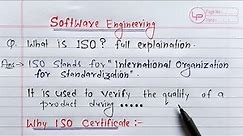 What is ISO? full Explanation | Software Engineering