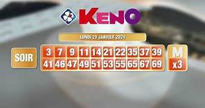 Tirage du soir Keno® du 29 janvier 2024 - Résultat officiel - FDJ