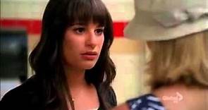 Glee Quinn and Rachel talk in the bathroom 3x22
