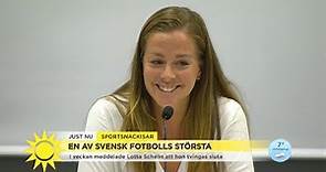 "Tack för allt, Lotta!" – här hyllas fotbollsdrottningen Lotta Schelin - Nyhetsmorgon (TV4)