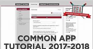 How to Guide to the Common Application (2017-2018) | Tutorial
