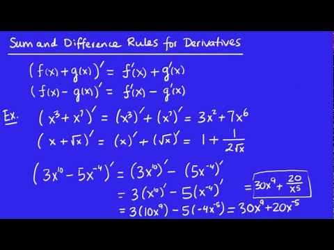 Calculus - Derivatives 5 - The Sum and Difference Rules
