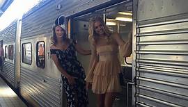 Rachel Griffiths and Elyse Knowles heading to the races