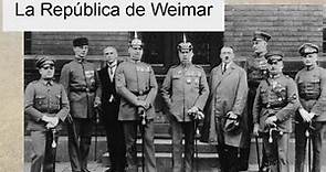 El periodo de entreguerras IV: la República de Weimar