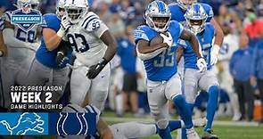 Detroit Lions vs Indianapolis Colts 2022 Preseason Week 2 Highlights | 2022 NFL Season