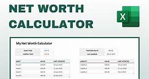 How to Build a Net Worth Calculator in Excel