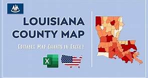 Louisiana County Map in Excel - Counties List and Population Map