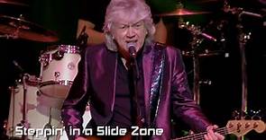 The Moody Blues' John Lodge performs his hit single, 'Steppin in a Slide Zone'