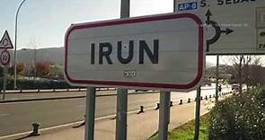 Irun - Crossing the Spanish French Border at Irun in Spain