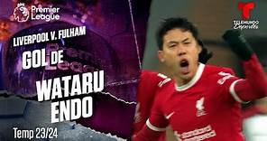 Goal Wataru Endo - Liverpool v. Fulham 23-24 | Premier League | Telemundo Deportes