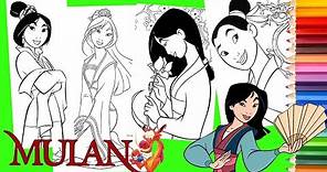 Coloring Disney Mulan & Mushu - Mulan Coloring Pages for kids