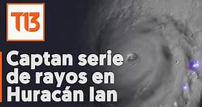 Satélite capta serie de rayos dentro del huracán Ian