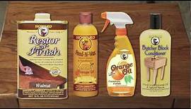 Howard Products Demonstration: Restor-A-Finish, Feed-N-Wax, Orange Oil and Butcher Block Conditioner