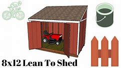 8x12 Lean to shed plans