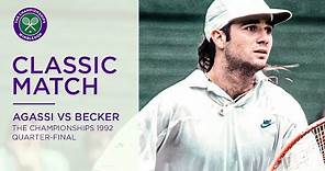 Andre Agassi vs Boris Becker | Wimbledon 1992 Quarter-final | Full Match