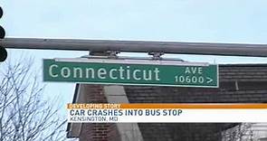 Car crashes into bus stop