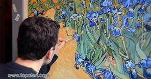 Art Reproduction (Vincent van Gogh - Irises) Hand-Painted Step by Step