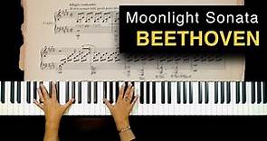 Moonlight Sonata - Beethoven - piano - hands + sheet music