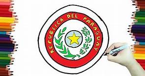 Como dibujar el Escudo nacional del Paraguay paso a paso y muy facil